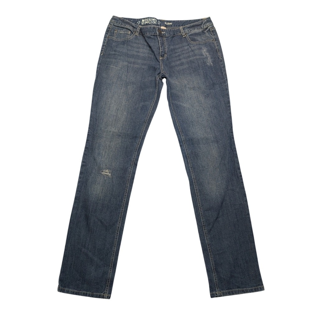Mossimo Supply Co Skinny Jeans Womens 17L Blue Distressed Medium Wash Stretch